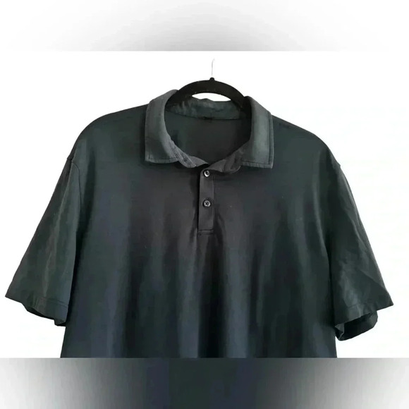 Lululemon Men’s Polo Short Sleeve Blue Navy Golf Shirt ESTIMATED Size Medium - Picture 4 of 10
